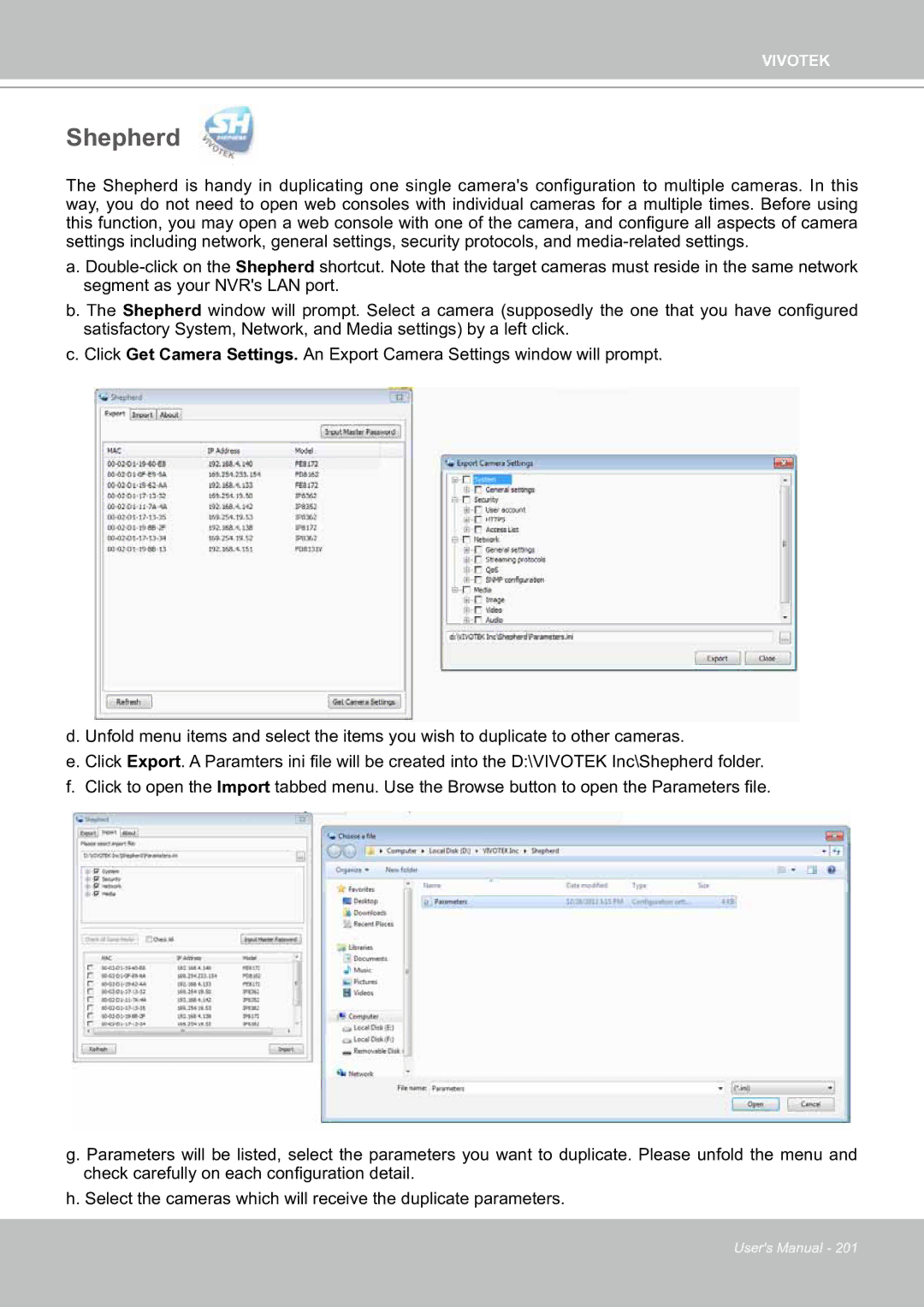 Vivotek ND8301 user manual Shepherd 