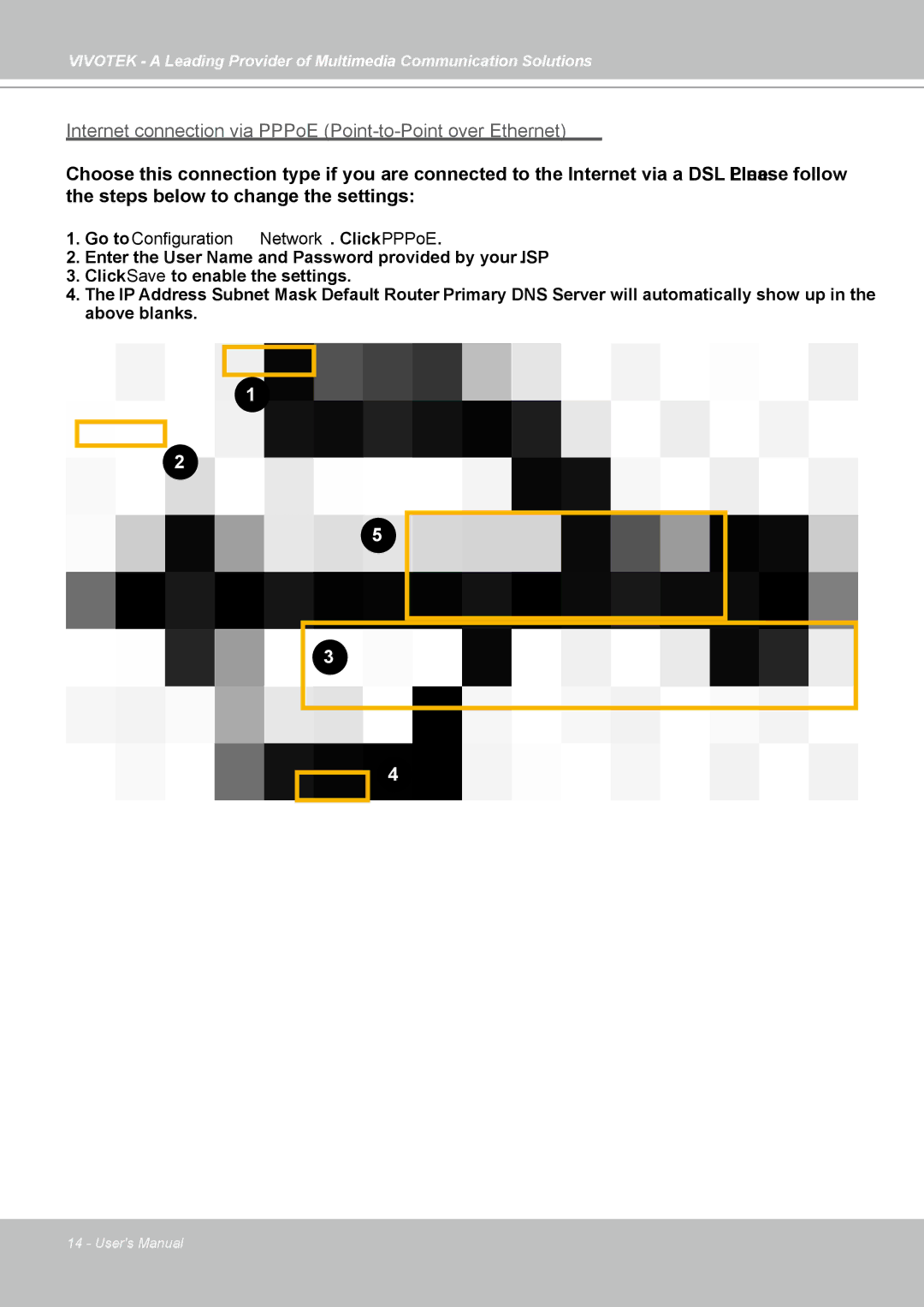 Vivotek NR7401 manual Internet connection via PPPoE Point-to-Point over Ethernet 