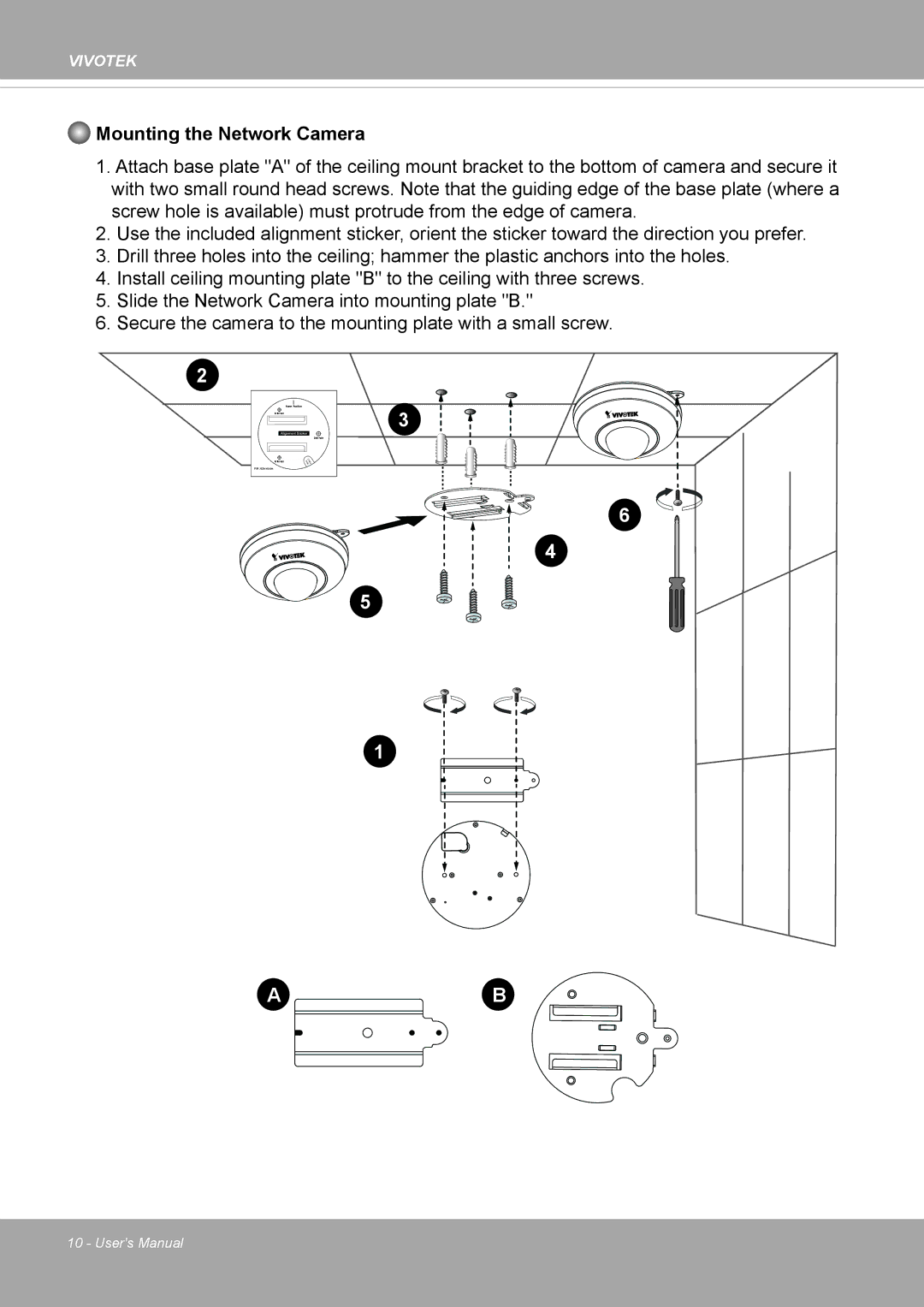 Vivotek PD8136 user manual Mounting the Network Camera 