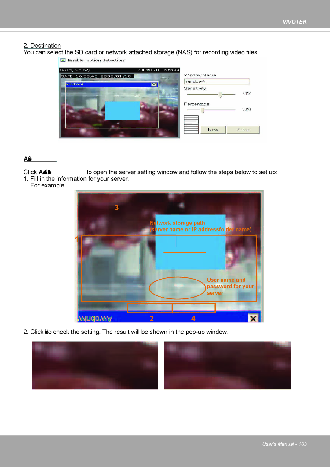 Vivotek PD8136 user manual NAS server 