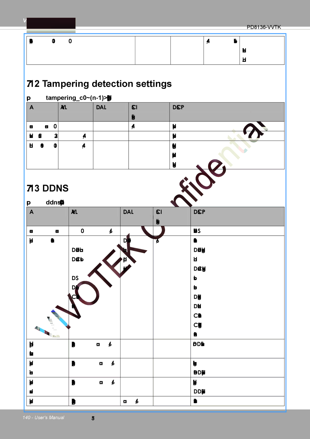 Vivotek PD8136 user manual Tampering detection settings, Ddns 