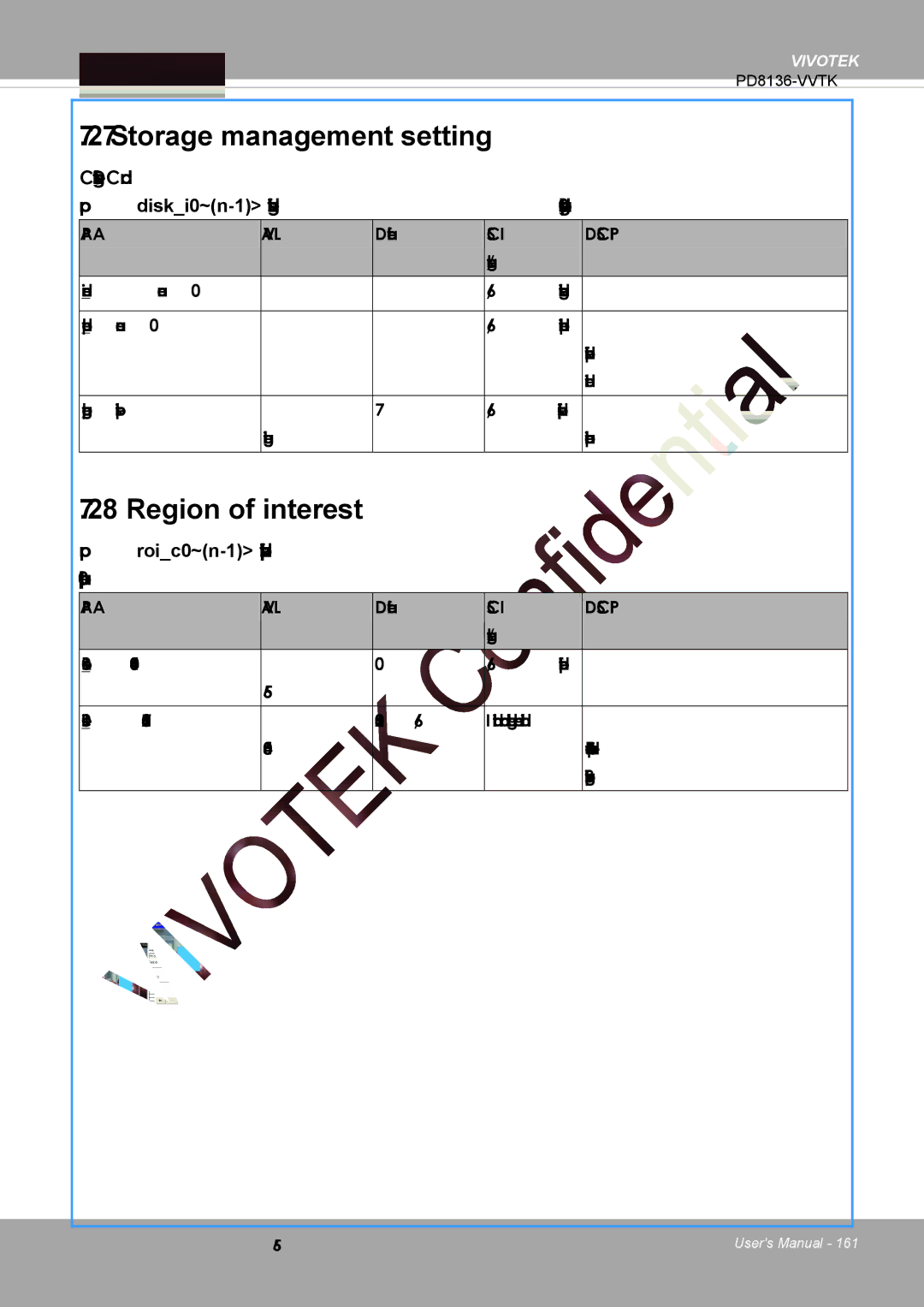 Vivotek PD8136 user manual Storage management setting, Region of interest 