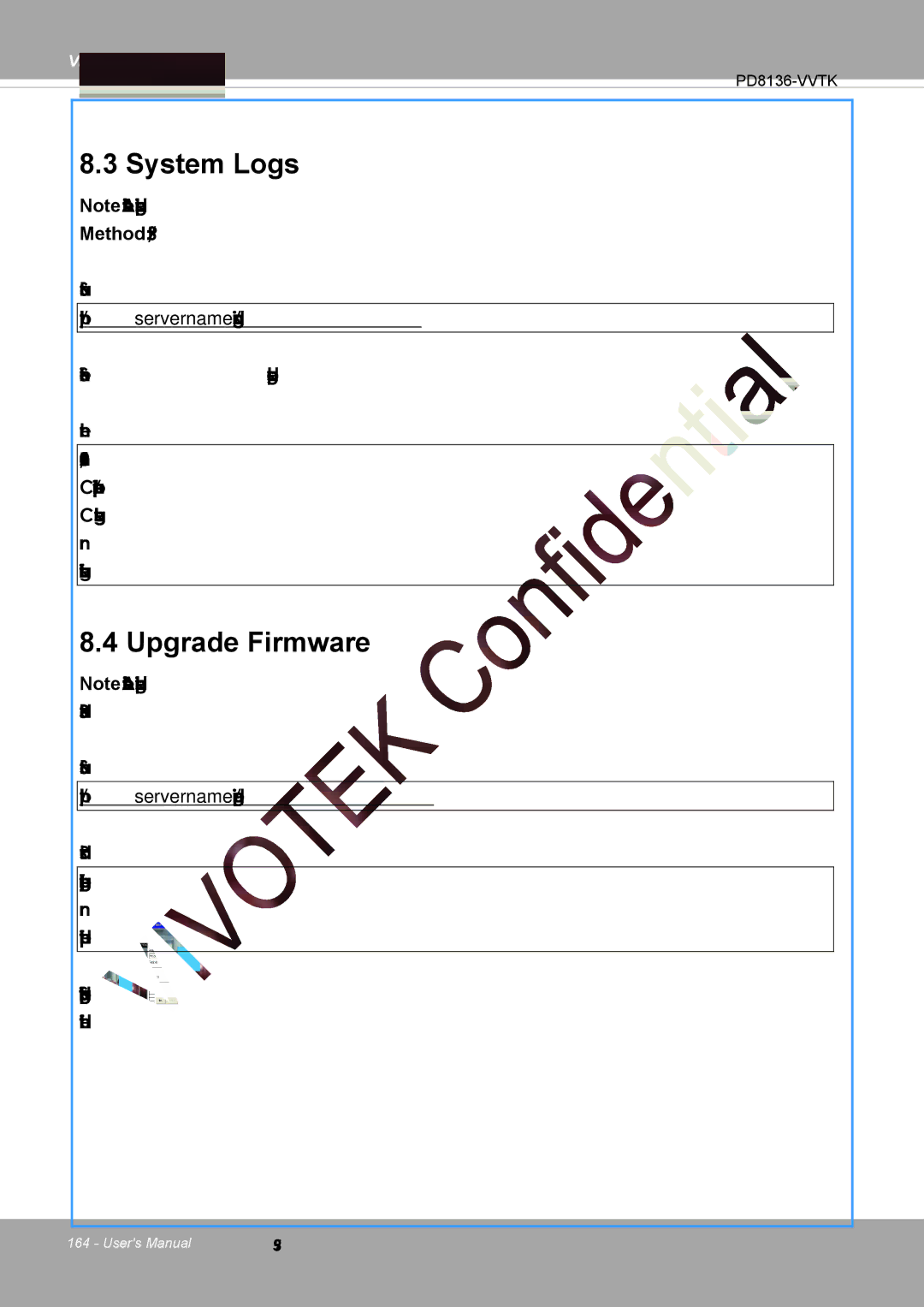 Vivotek PD8136 user manual System Logs, Upgrade Firmware 