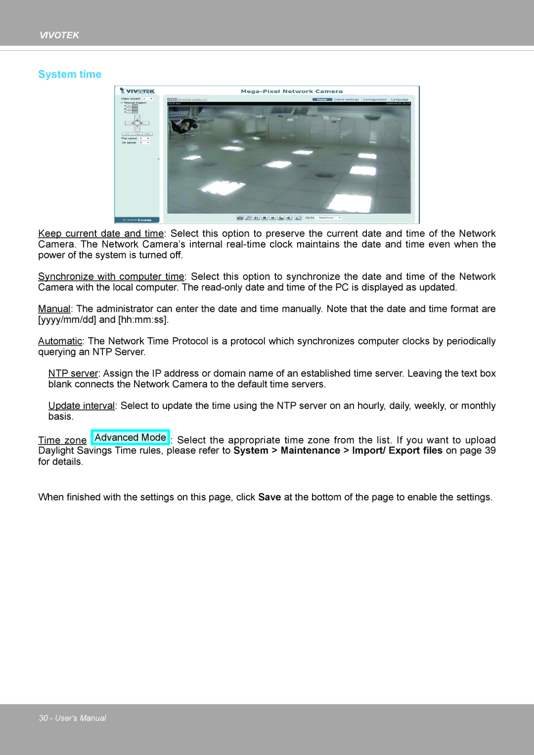 Vivotek PD8136 user manual System time 