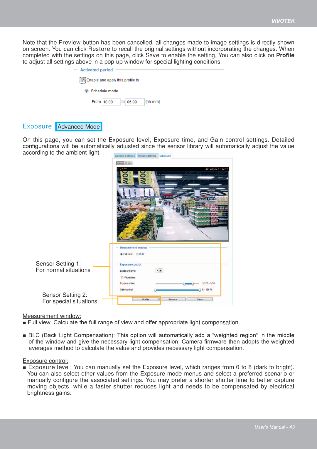 Vivotek PD8136 user manual Exposure 
