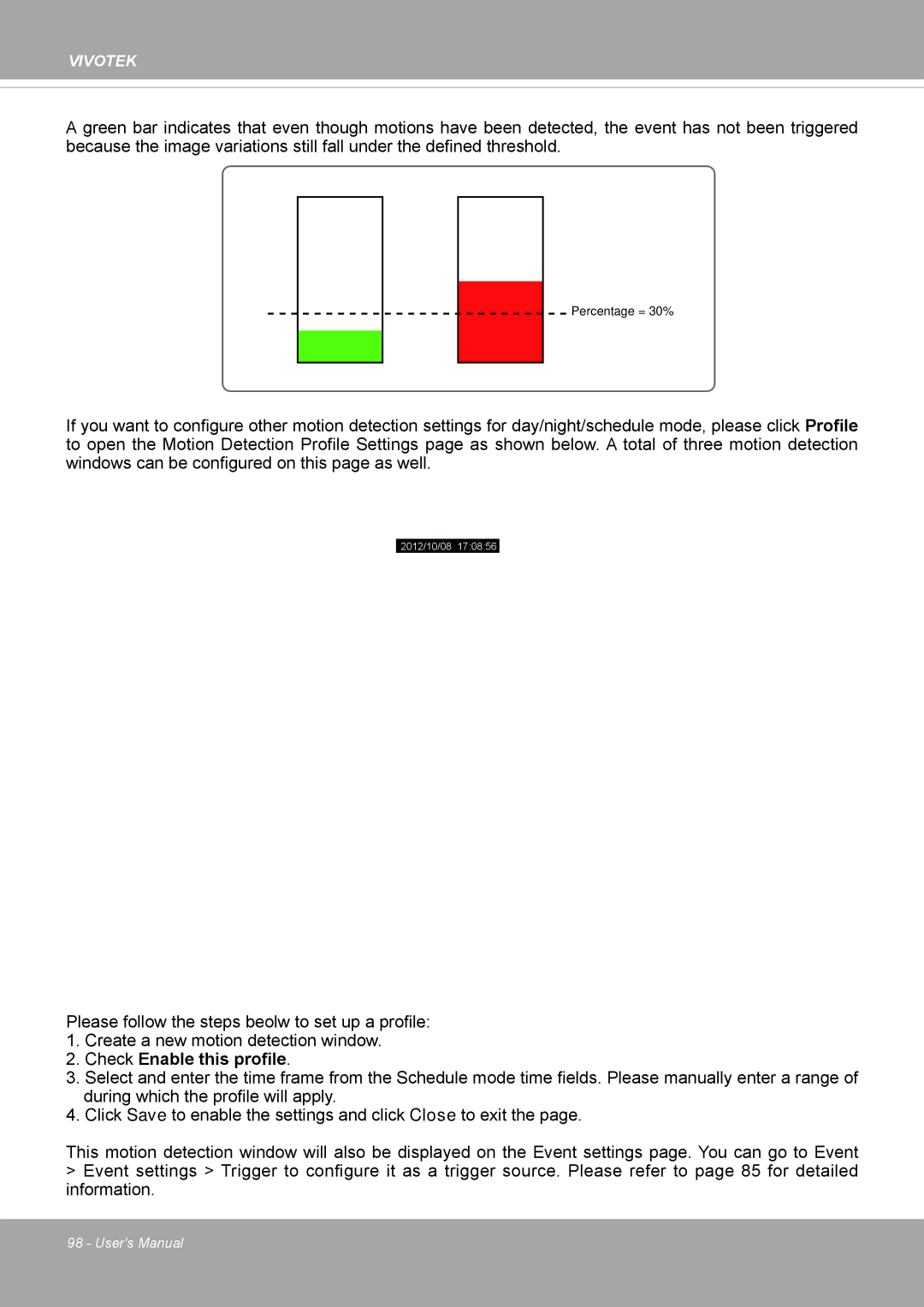 Vivotek PD8136 user manual Check Enable this profile 