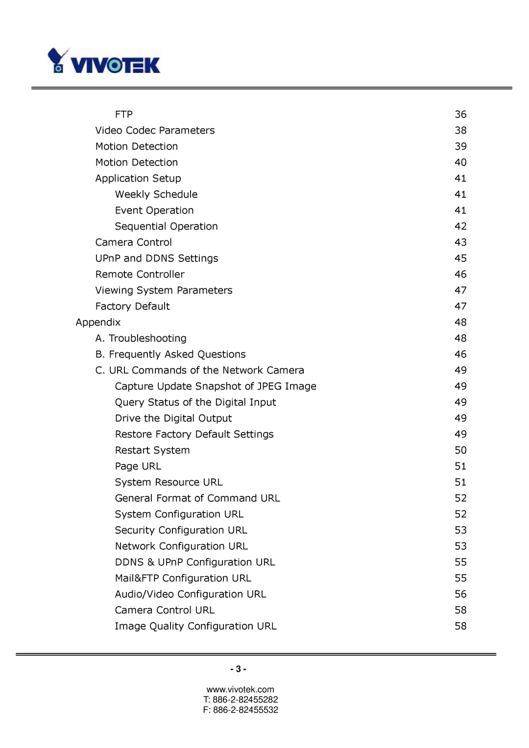 Vivotek PT3113, PT3123 manual Ftp 