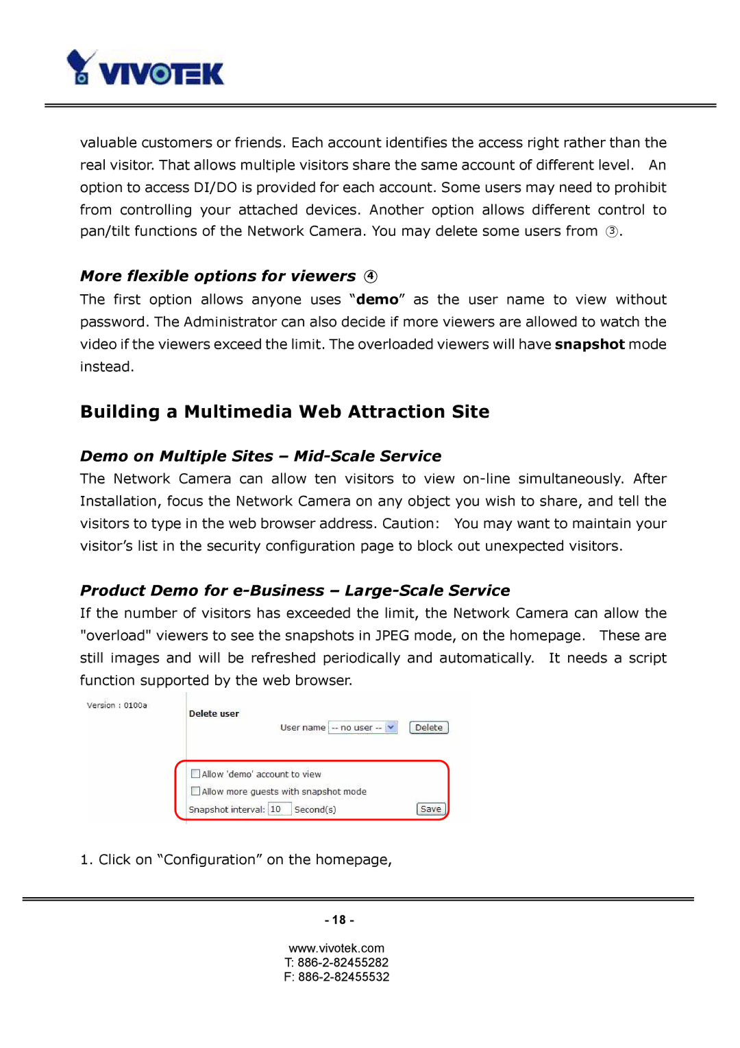 Vivotek PT3124, PT3114 manual Building a Multimedia Web Attraction Site, More flexible options for viewers 