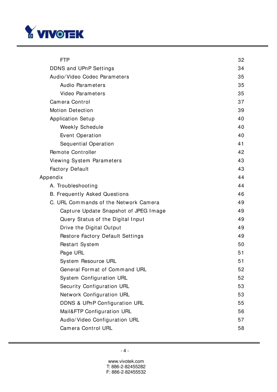 Vivotek PT3124, PT3114 manual Ftp 