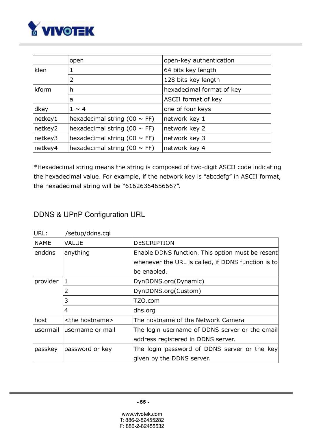 Vivotek PT3124, PT3114 manual Ddns & UPnP Configuration URL 