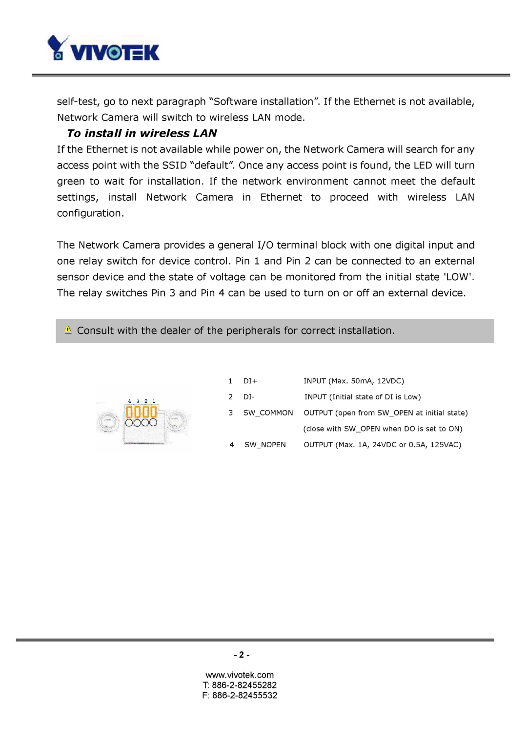 Vivotek PT3124, PT3114 manual To install in wireless LAN 