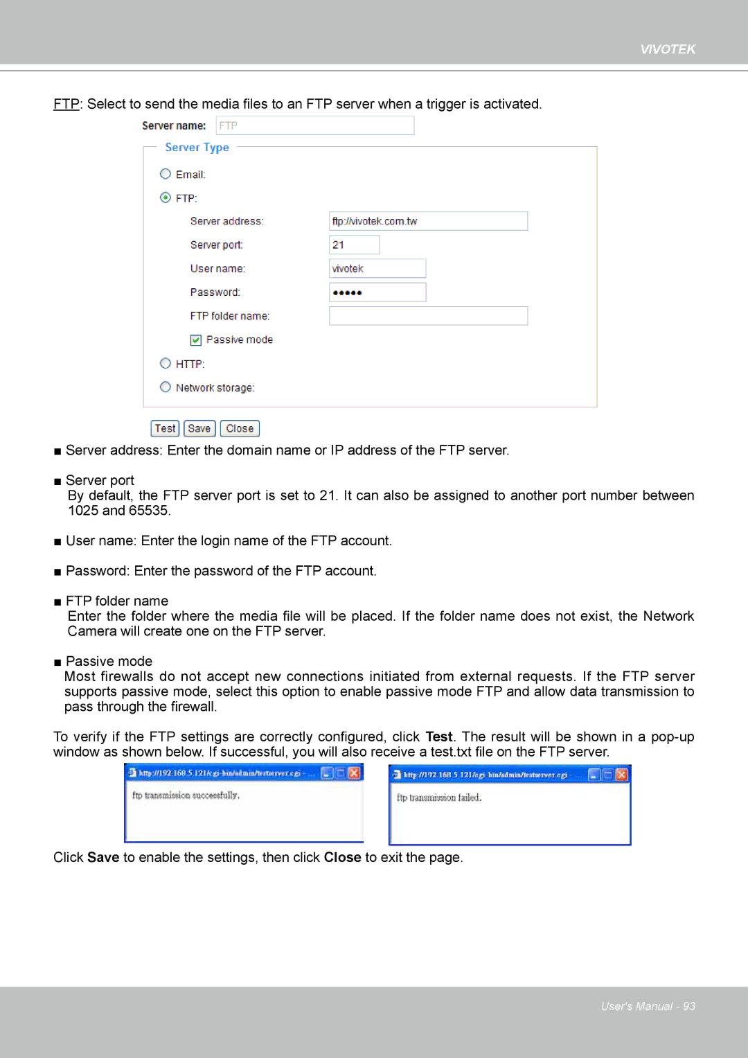 Vivotek PT8133 user manual Vivotek 