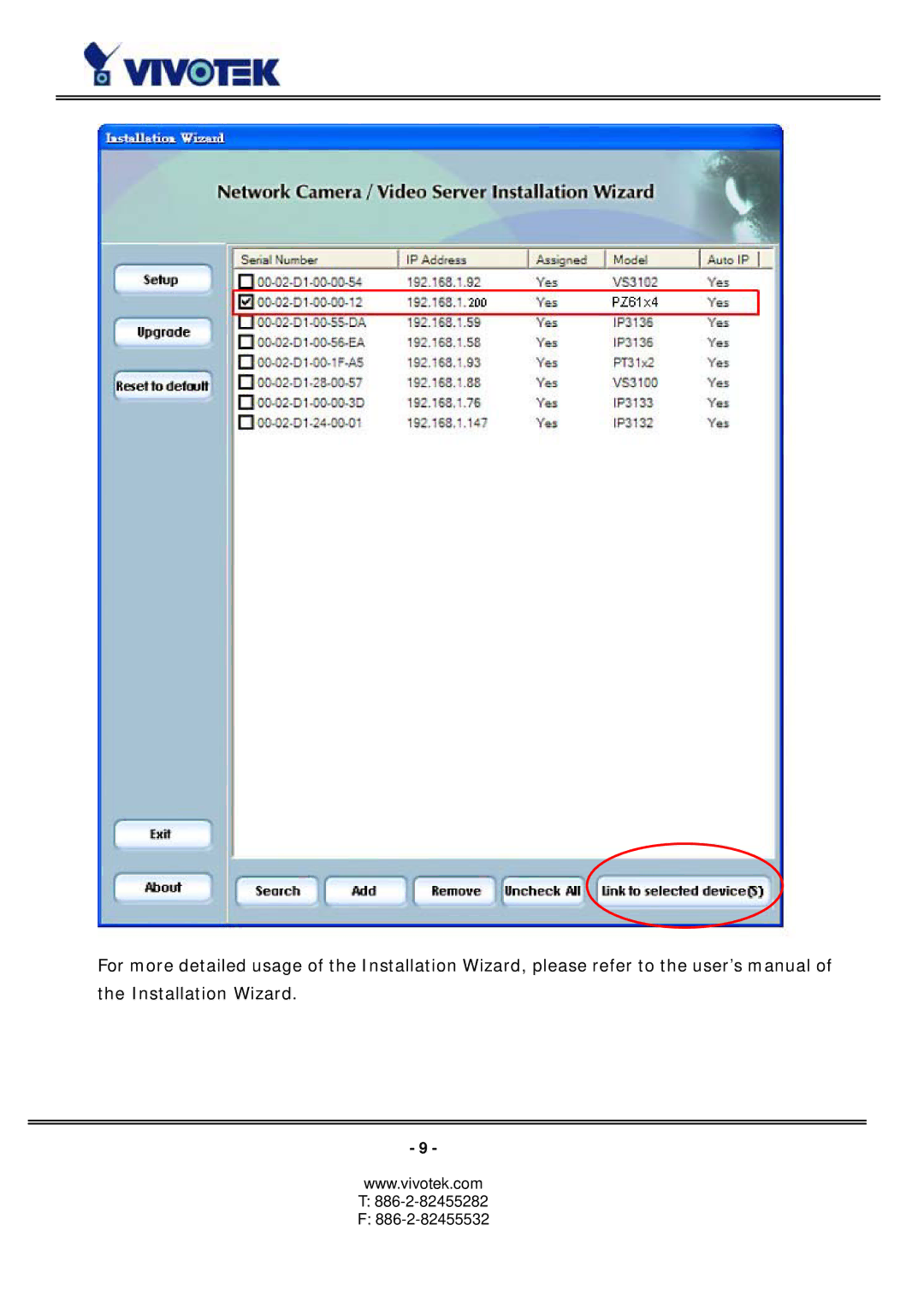 Vivotek PZ6114/PZ6124 manual 886-2-82455282 F 