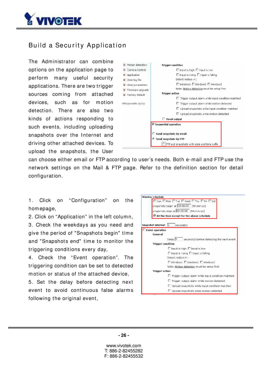 Vivotek PZ6114/PZ6124 manual Build a Security Application 