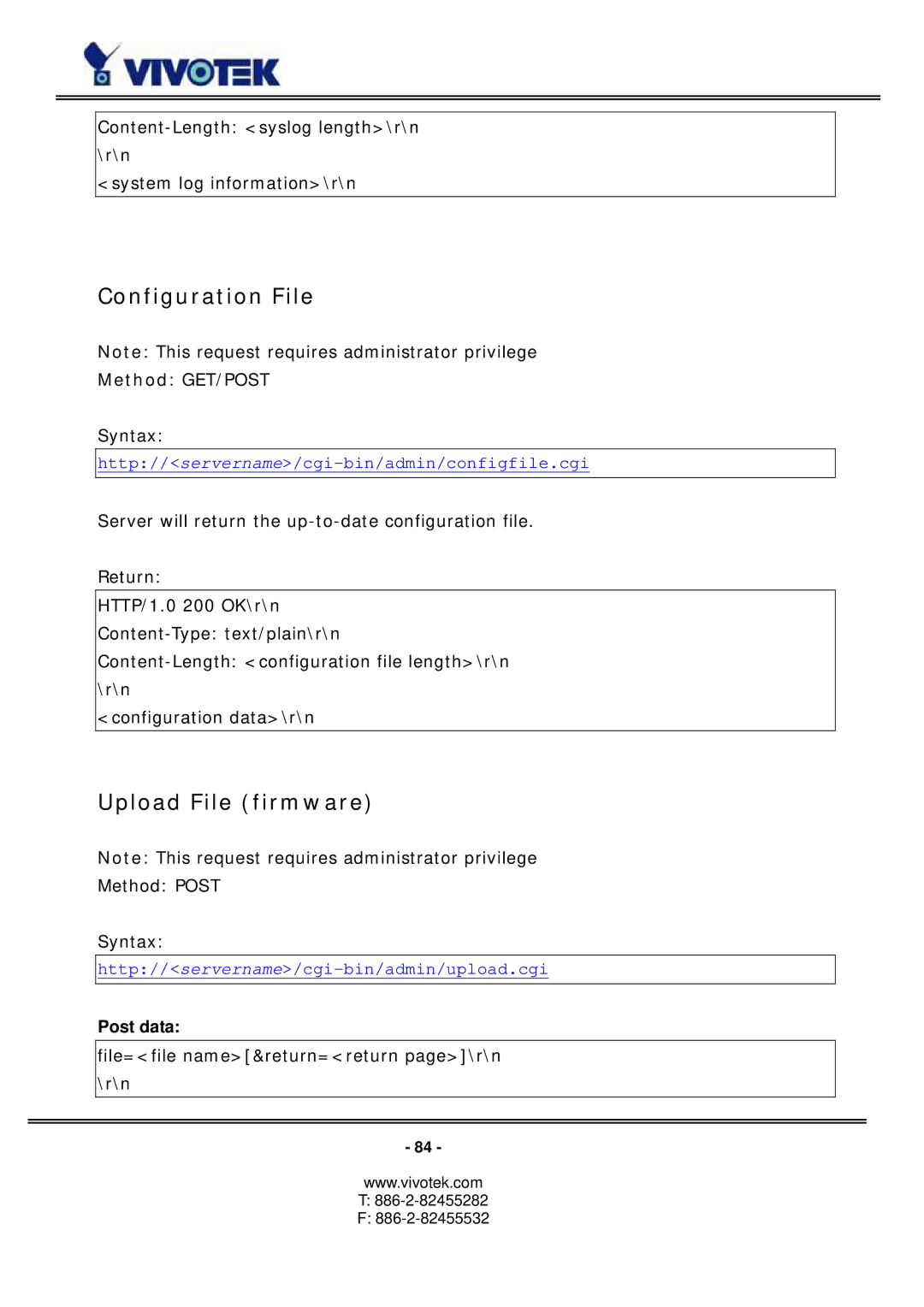 Vivotek PZ6114/PZ6124 manual Configuration File, Upload File firmware 