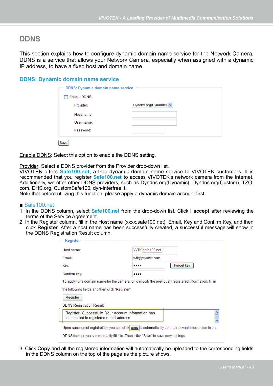 Vivotek PZ7122, PZ7112, PZ7121, PZ7111 manual Ddns Dynamic domain name service 