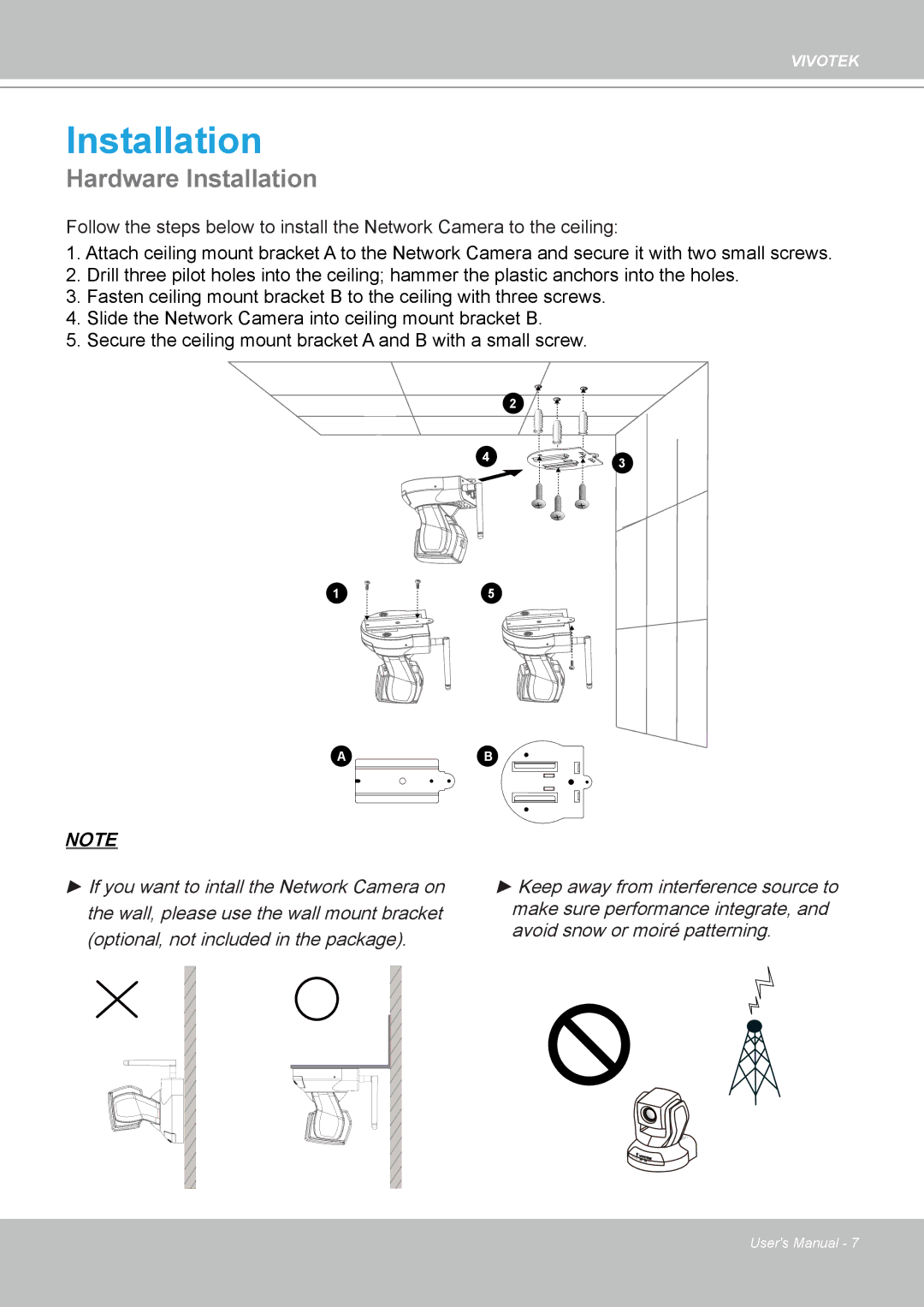 Vivotek PZ7112 manual Hardware Installation 