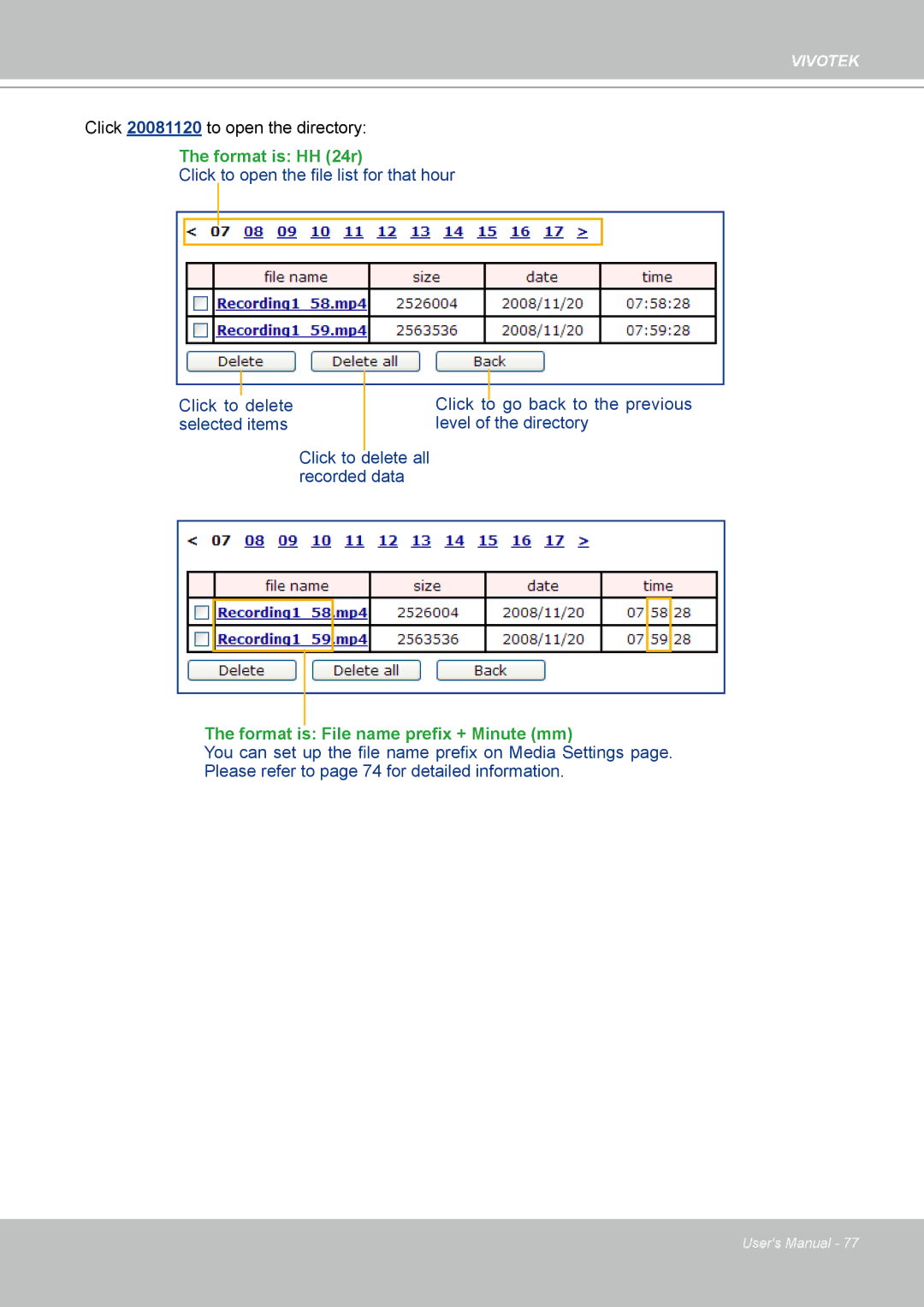 Vivotek PZ7112 manual Format is HH 24r 