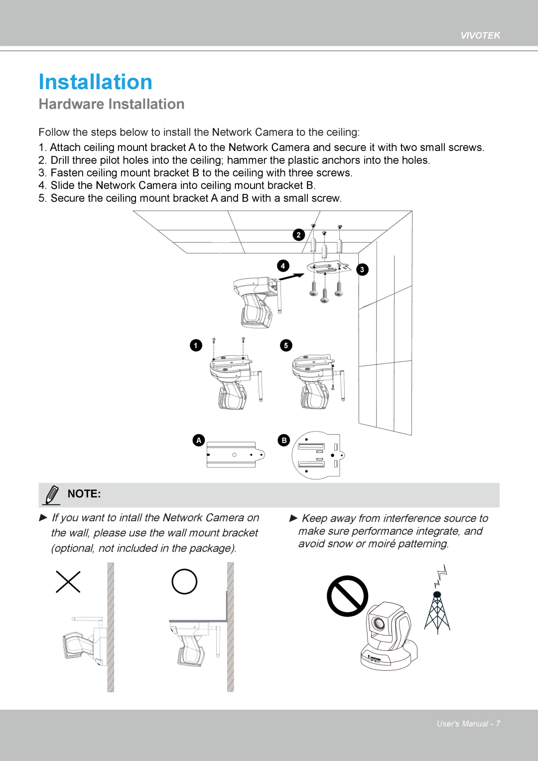 Vivotek PZ8111 manual Hardware Installation 