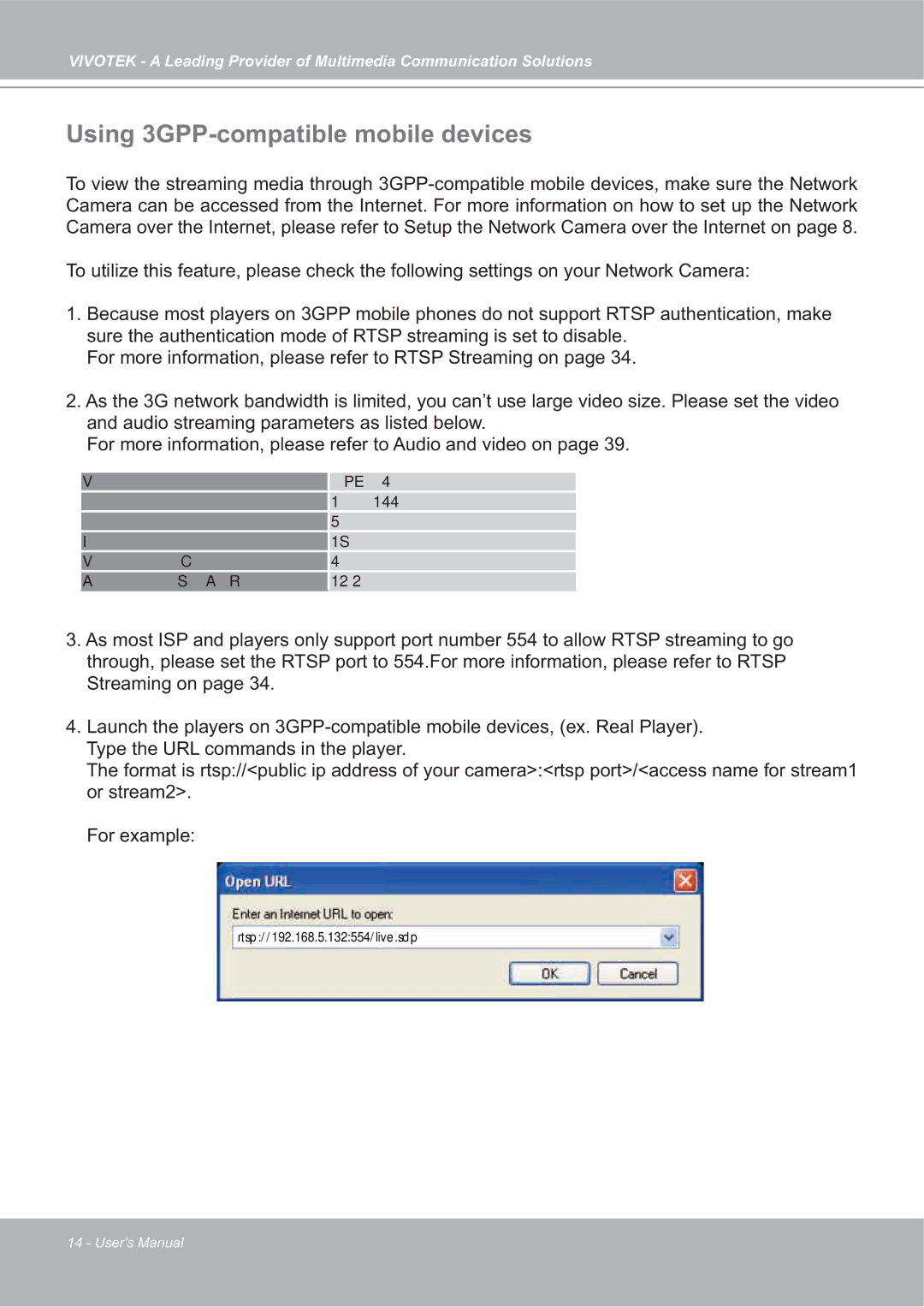 Vivotek SD7151 manual Using 3GPP-compatible mobile devices 