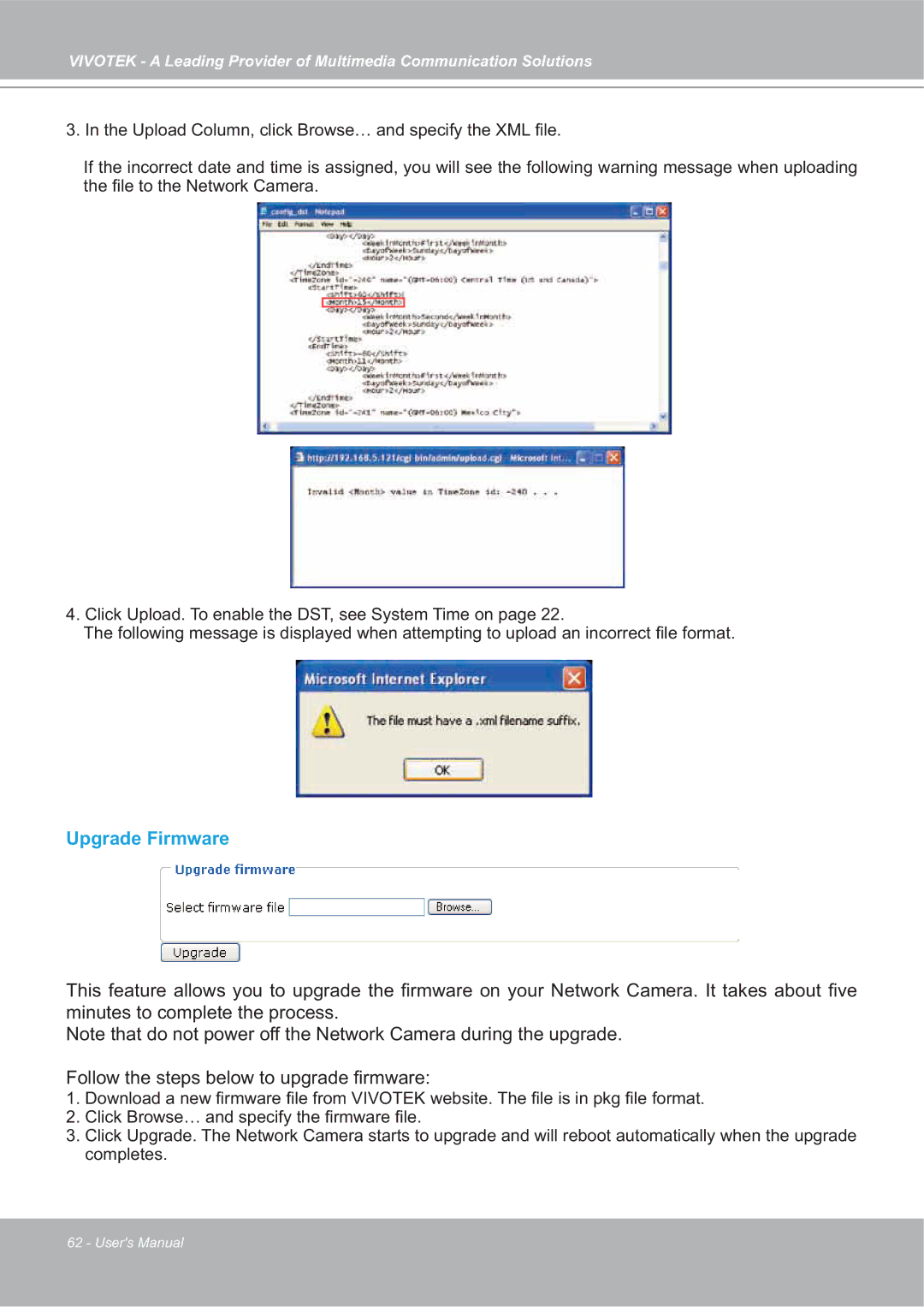 Vivotek SD7151 manual Upgrade Firmware 