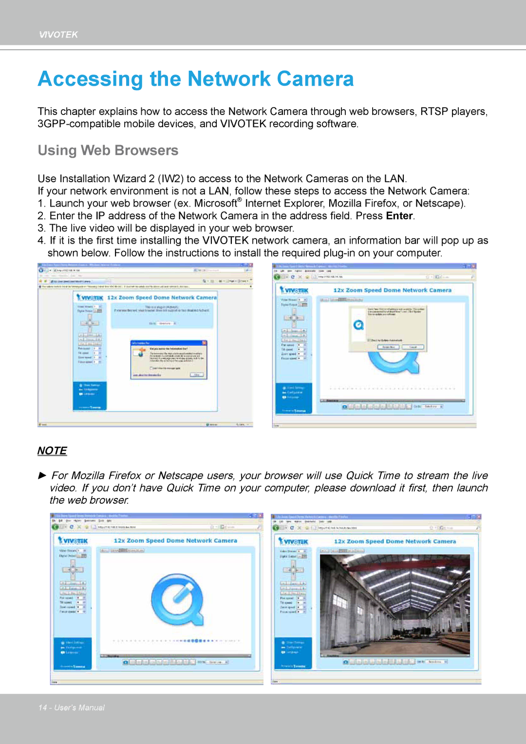 Vivotek SD8111 manual Accessing the Network Camera, Using Web Browsers 