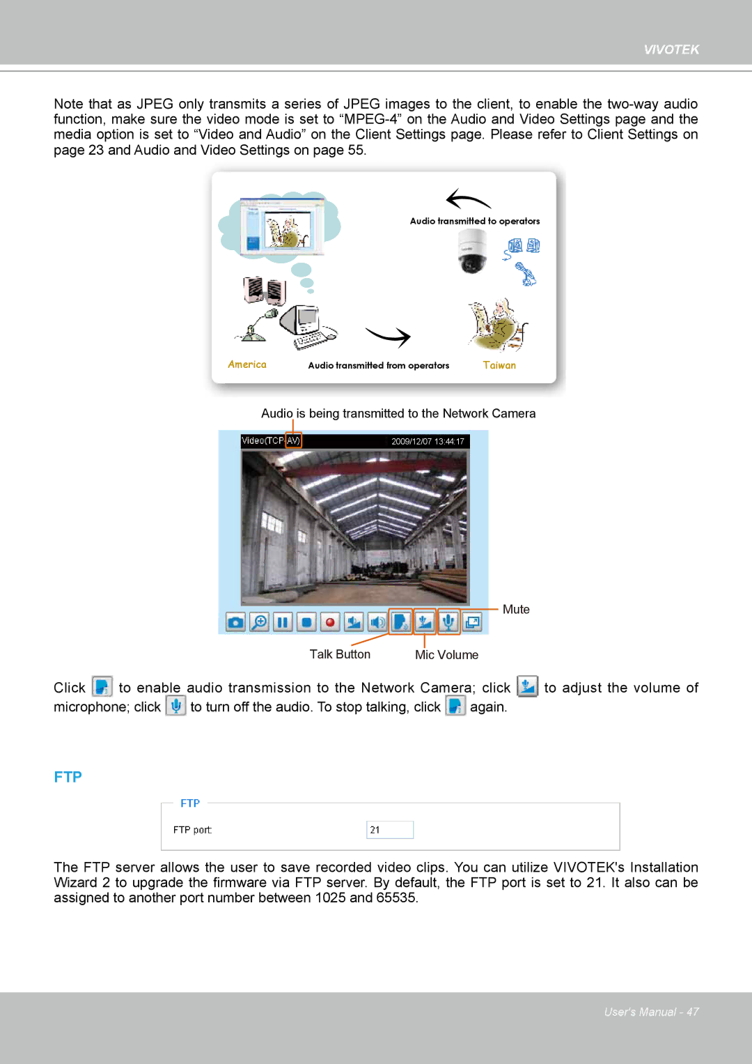 Vivotek SD8111 manual Ftp 