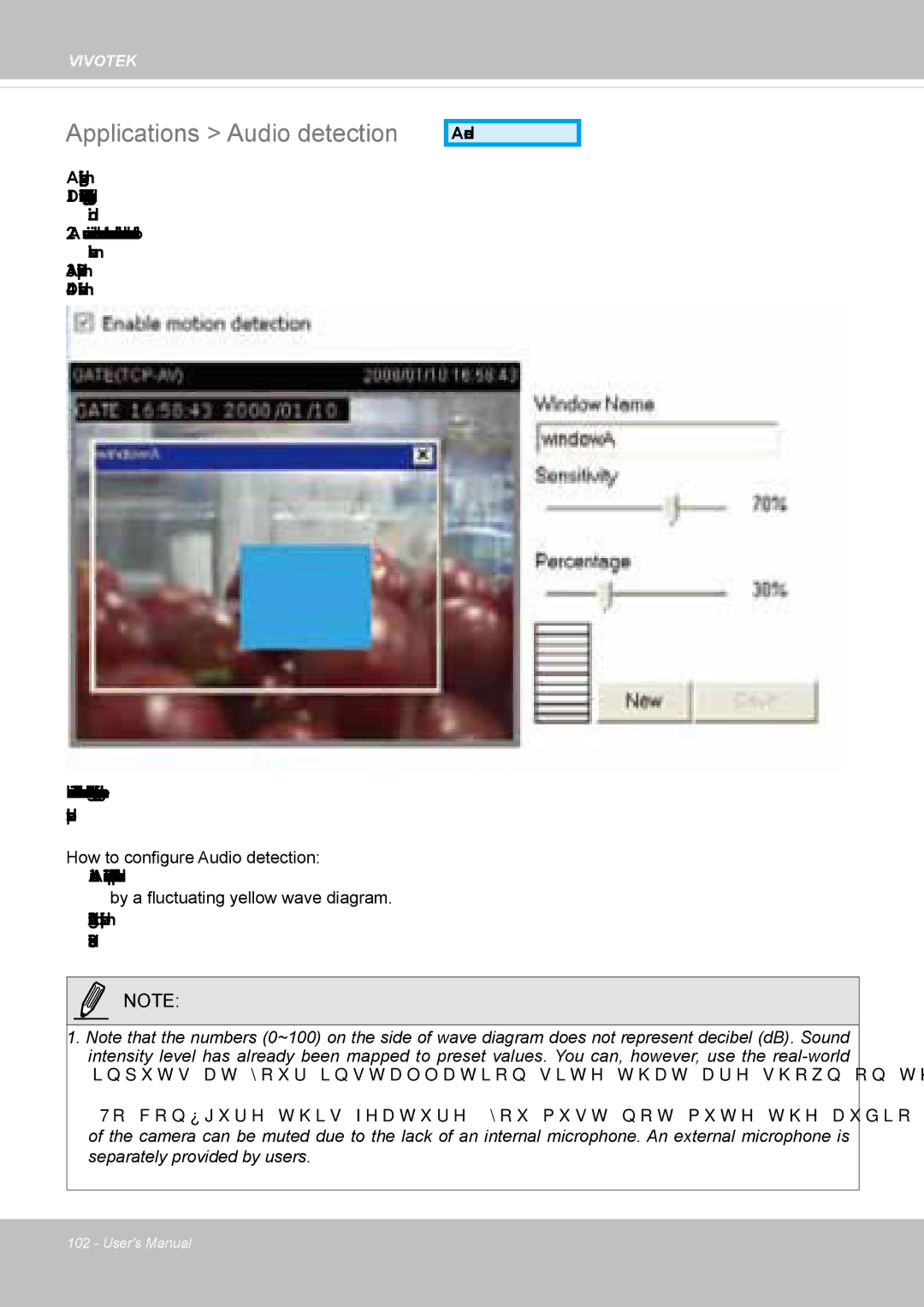 Vivotek SD8362E manual Applications Audio detection 