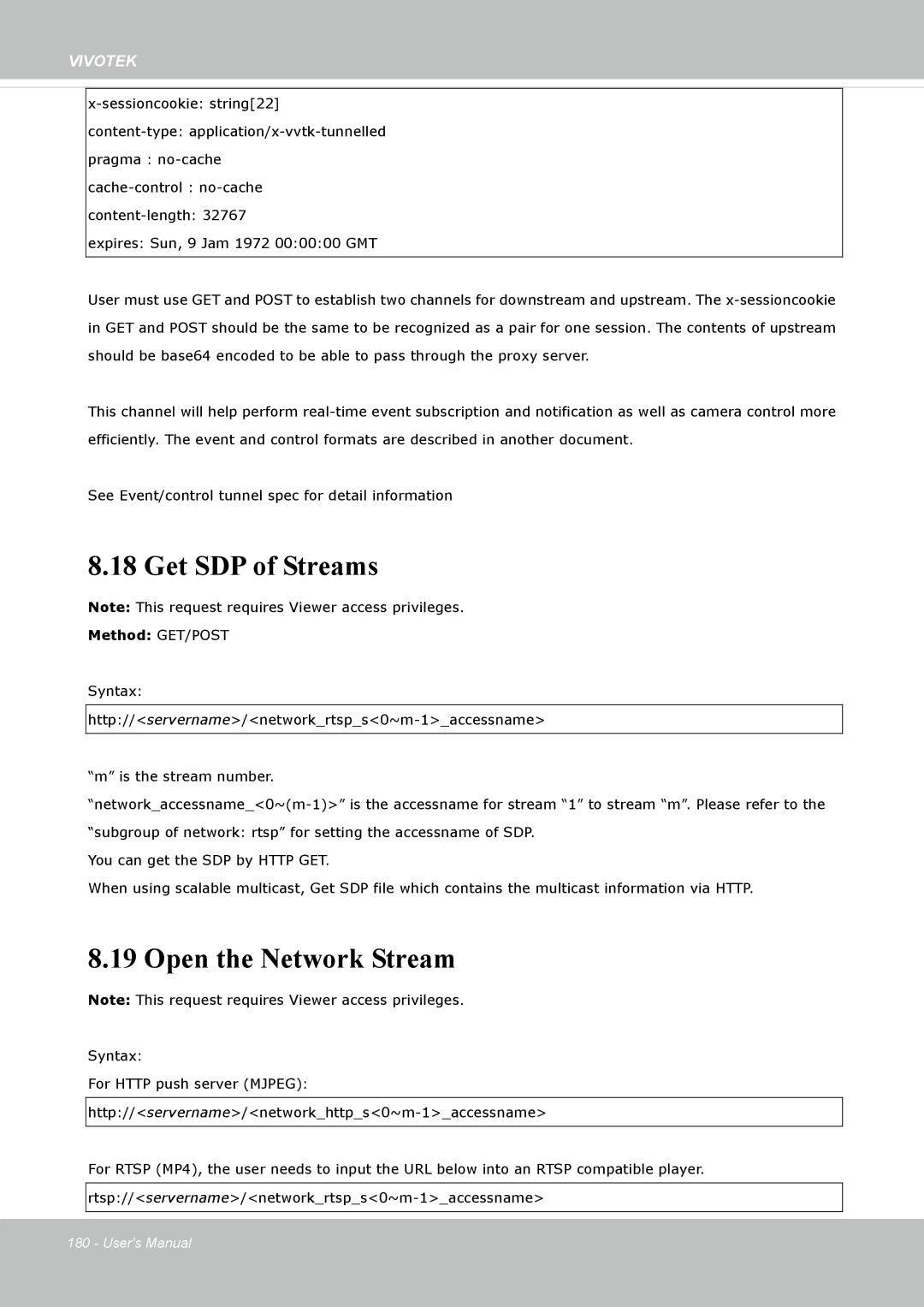 Vivotek SD8362E manual Get SDP of Streams, Open the Network Stream 