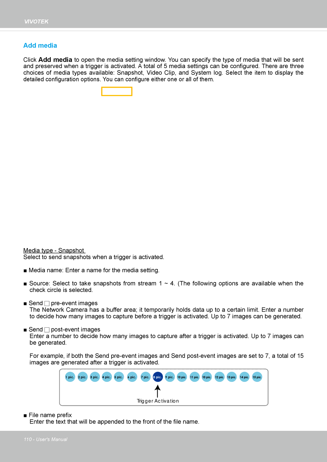 Vivotek SD8363E, 63E-M user manual Add media 