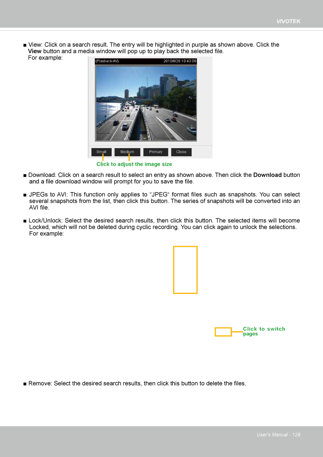 Vivotek 63E-M, SD8363E user manual Click to adjust the image size 