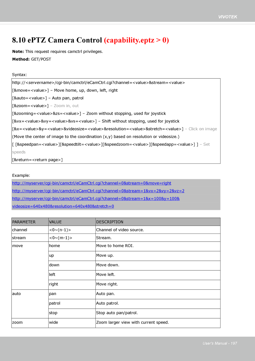 Vivotek 63E-M, SD8363E user manual EPTZ Camera Control capability.eptz 