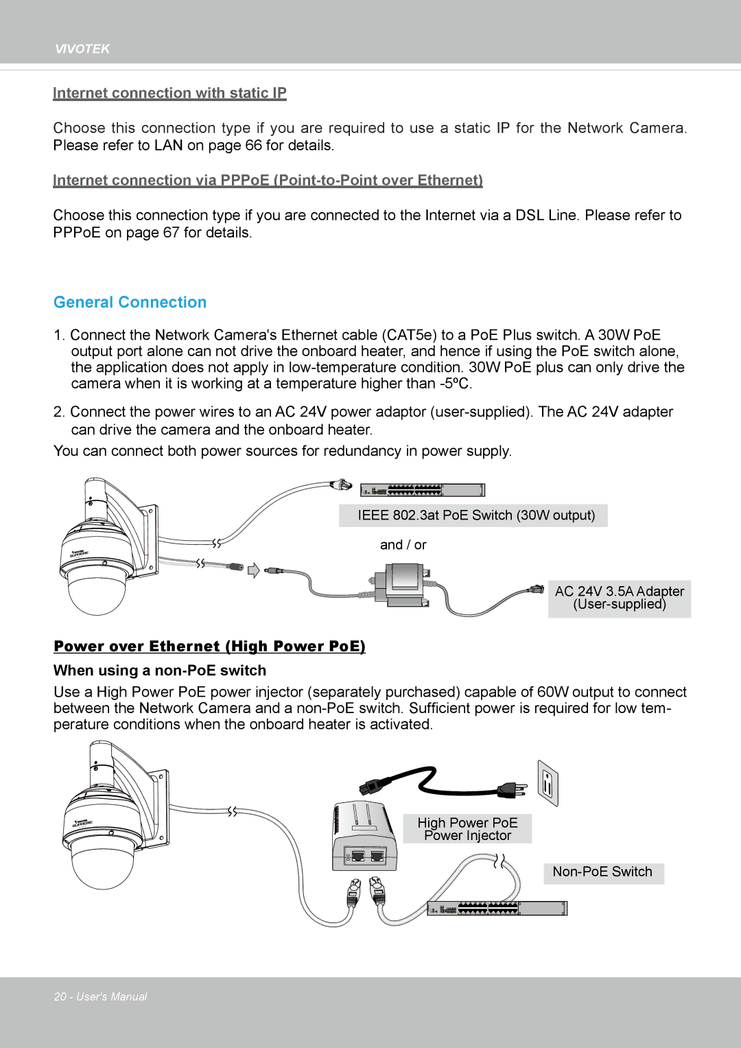 Vivotek SD8363E, 63E-M user manual General Connection 