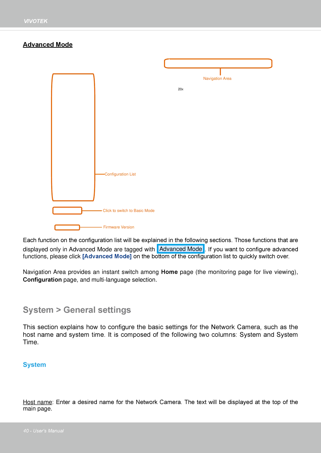 Vivotek SD8363E, 63E-M user manual System General settings 