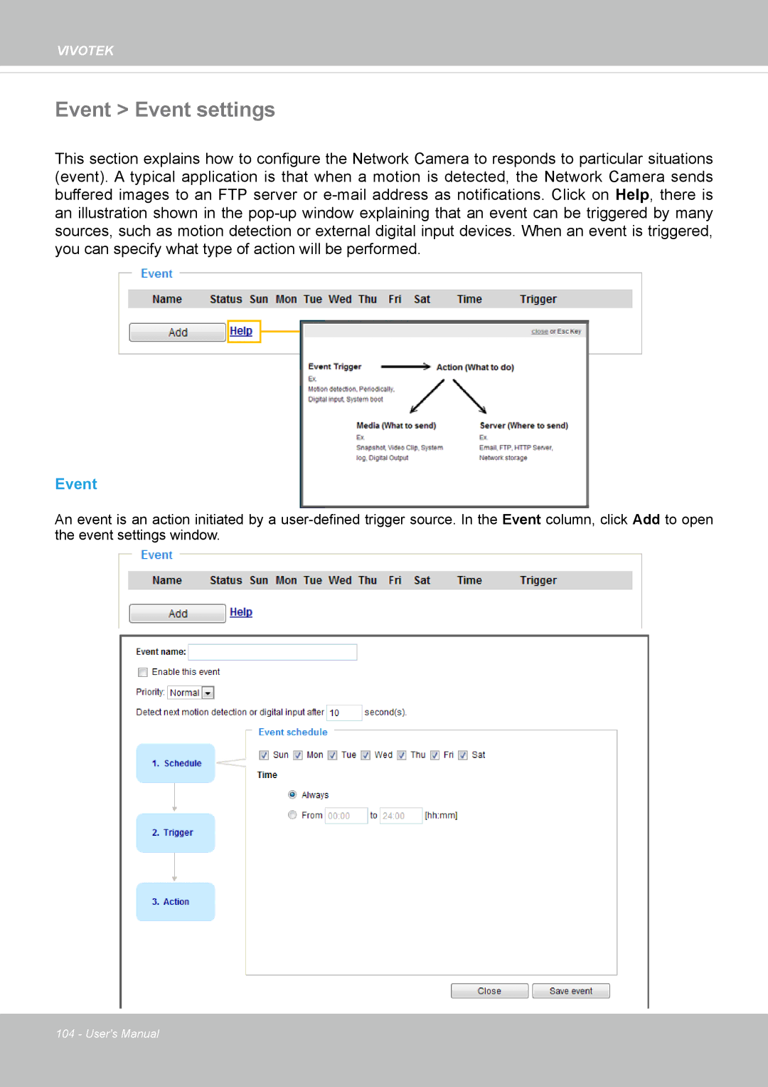 Vivotek SD8364E, M user manual Event Event settings 