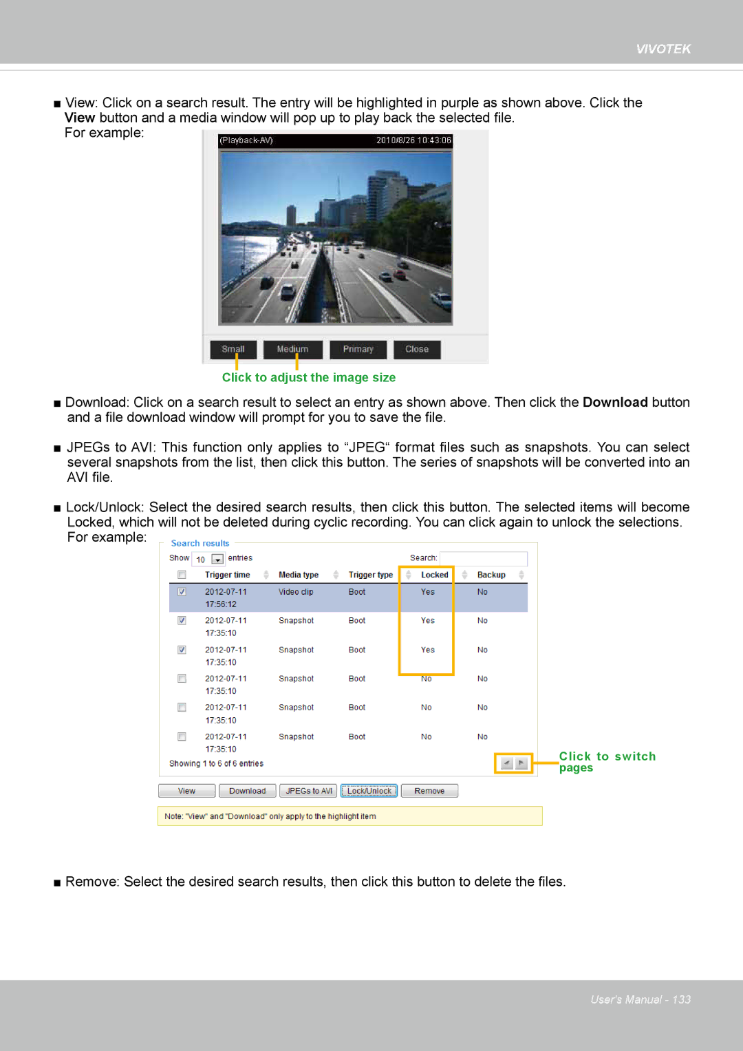 Vivotek M, SD8364E user manual Click to adjust the image size 