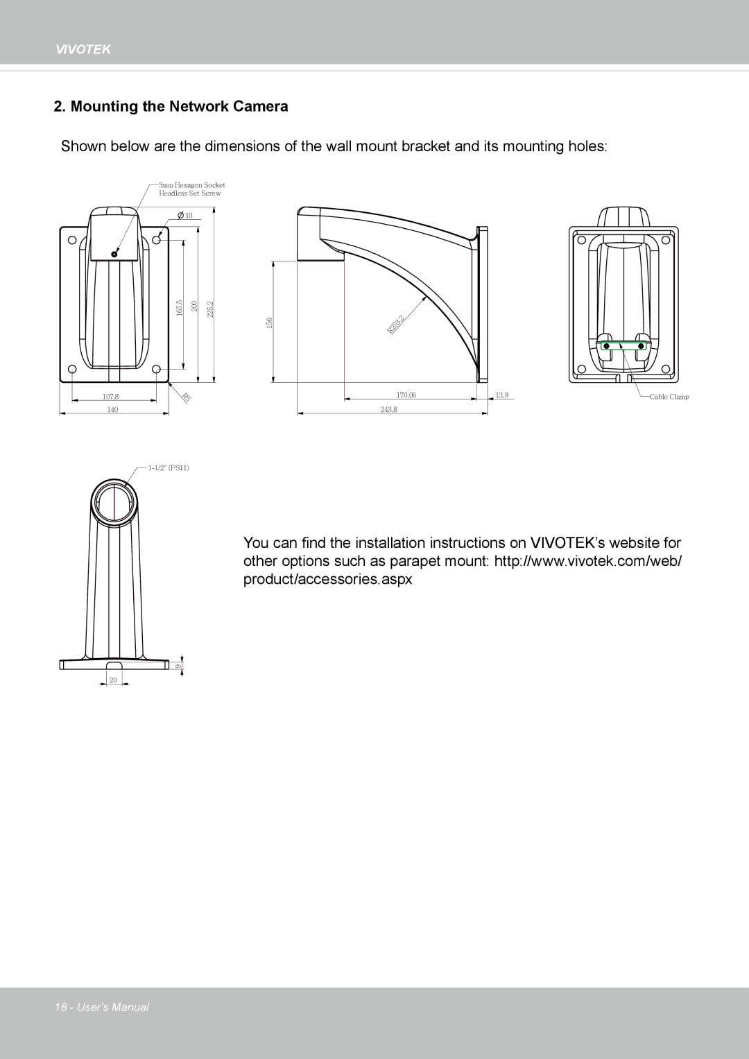 Vivotek SD8364E user manual Mounting the Network Camera 