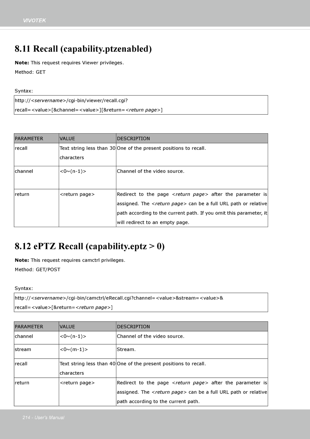 Vivotek SD8364E, M user manual Recall capability.ptzenabled, EPTZ Recall capability.eptz 