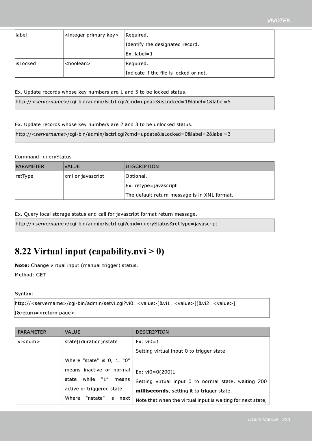 Vivotek M, SD8364E user manual Virtual input capability.nvi 