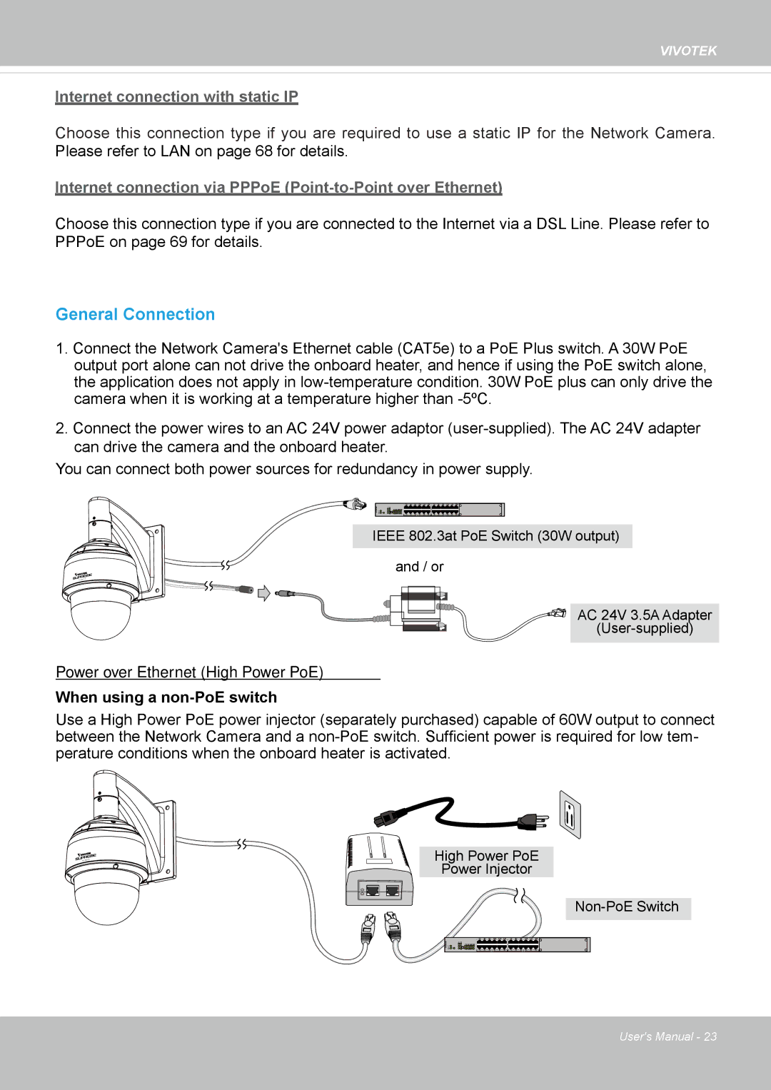 Vivotek M, SD8364E user manual General Connection 