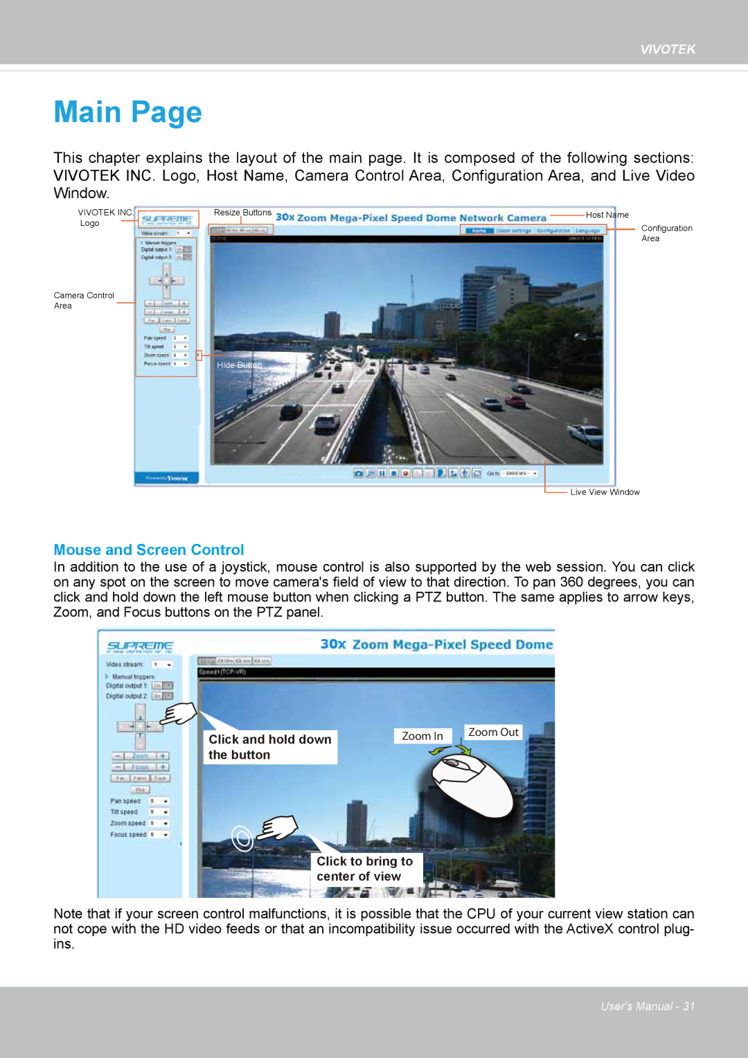 Vivotek SD8364E user manual Main 