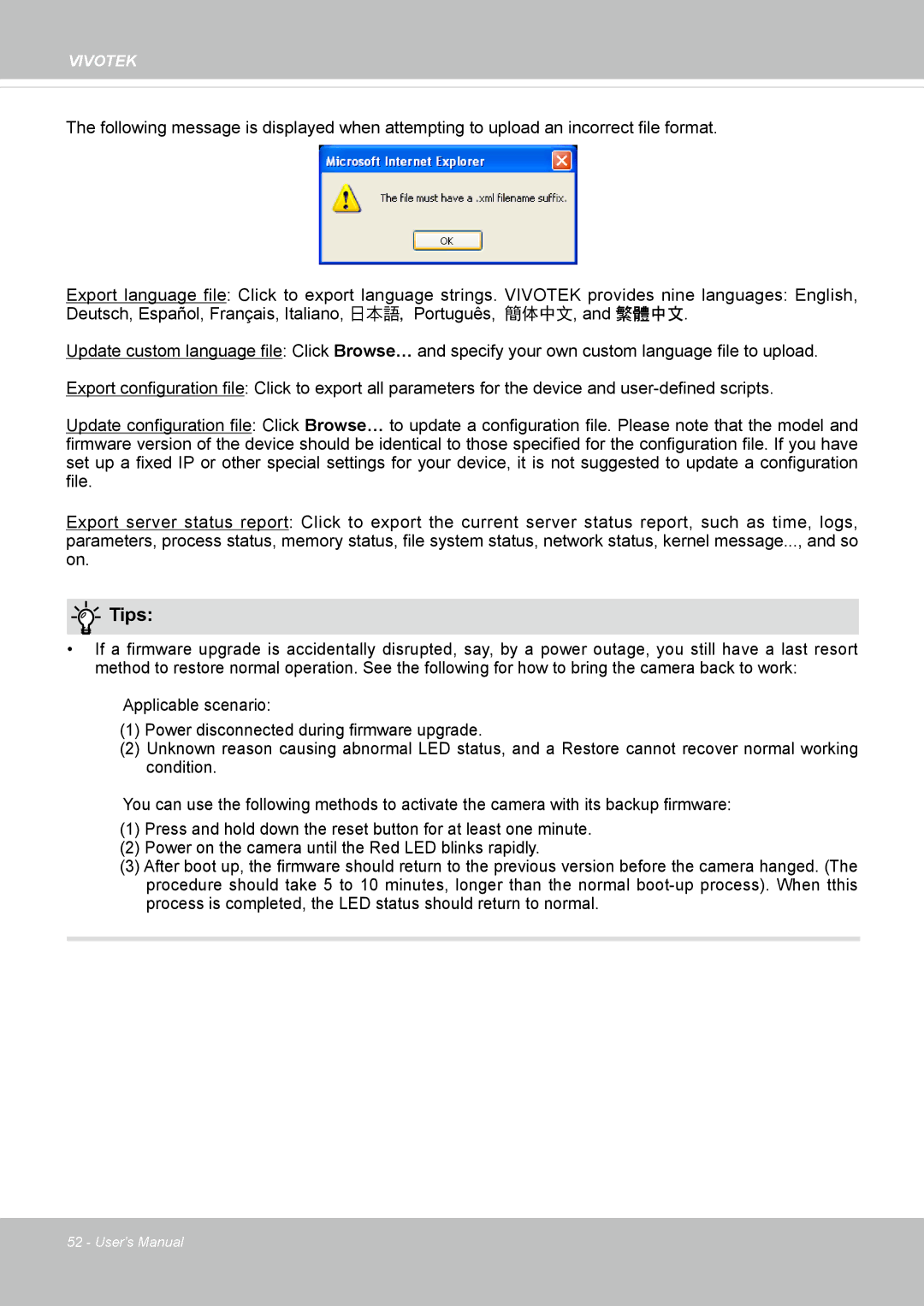 Vivotek SD8364E, M user manual Tips 