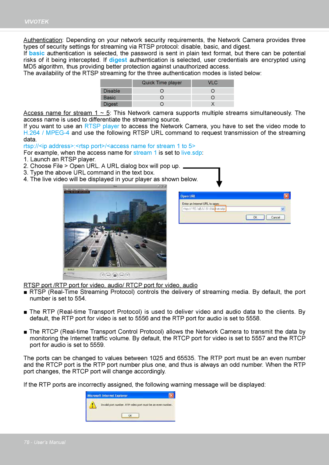 Vivotek SD8364E, M user manual Vlc 