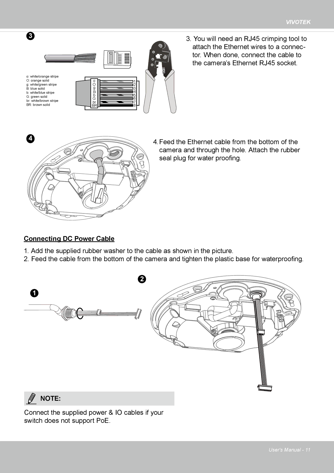 Vivotek SF8172 user manual Connecting DC Power Cable 