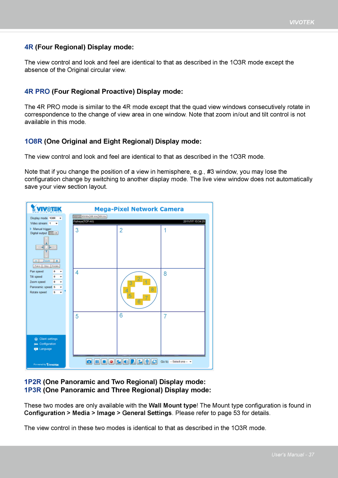 Vivotek SF8172 user manual 4R Four Regional Display mode, 4R PRO Four Regional Proactive Display mode 