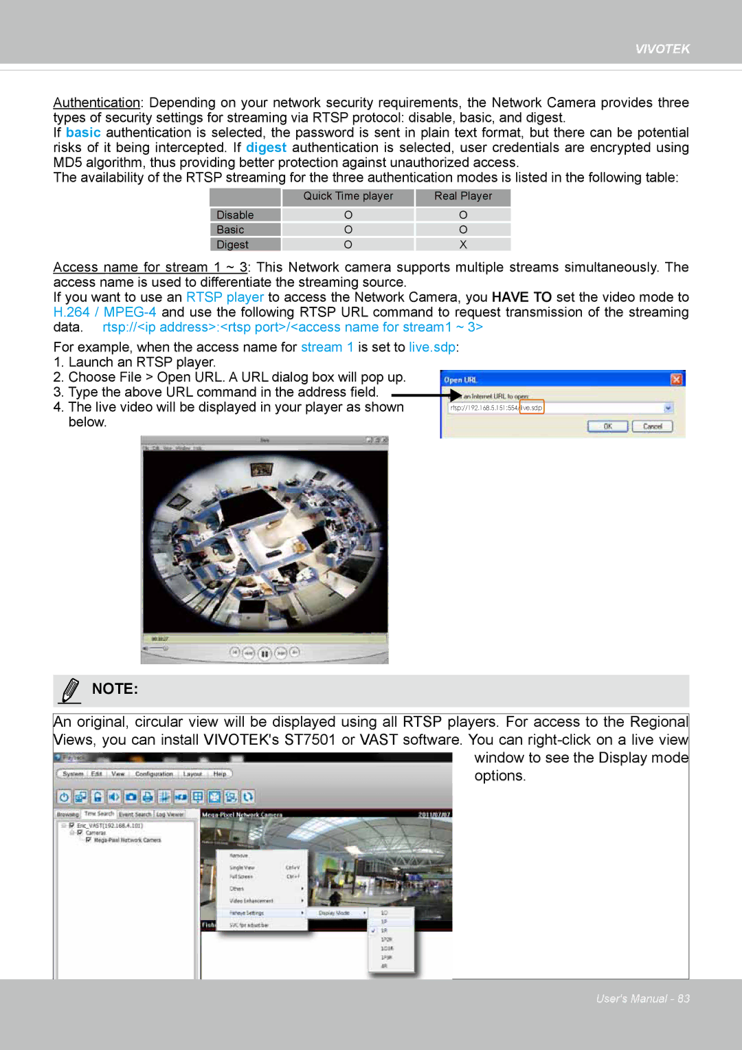 Vivotek SF8172 user manual Below 