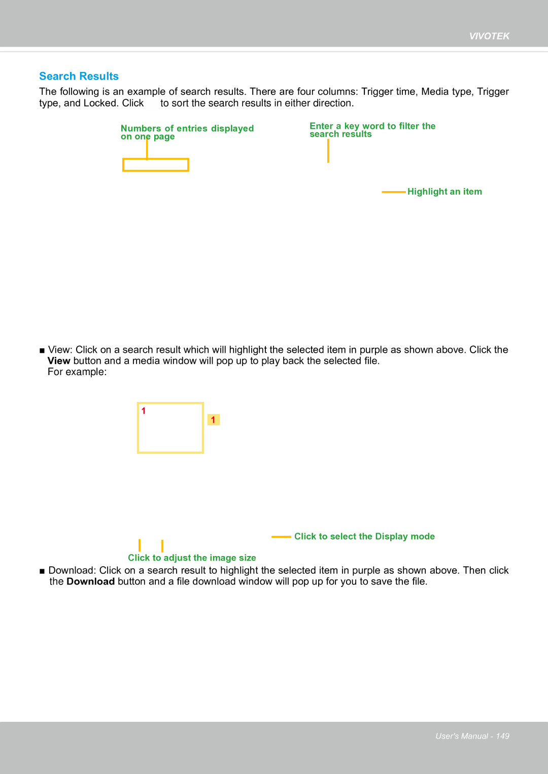 Vivotek SF8174 user manual Search Results 