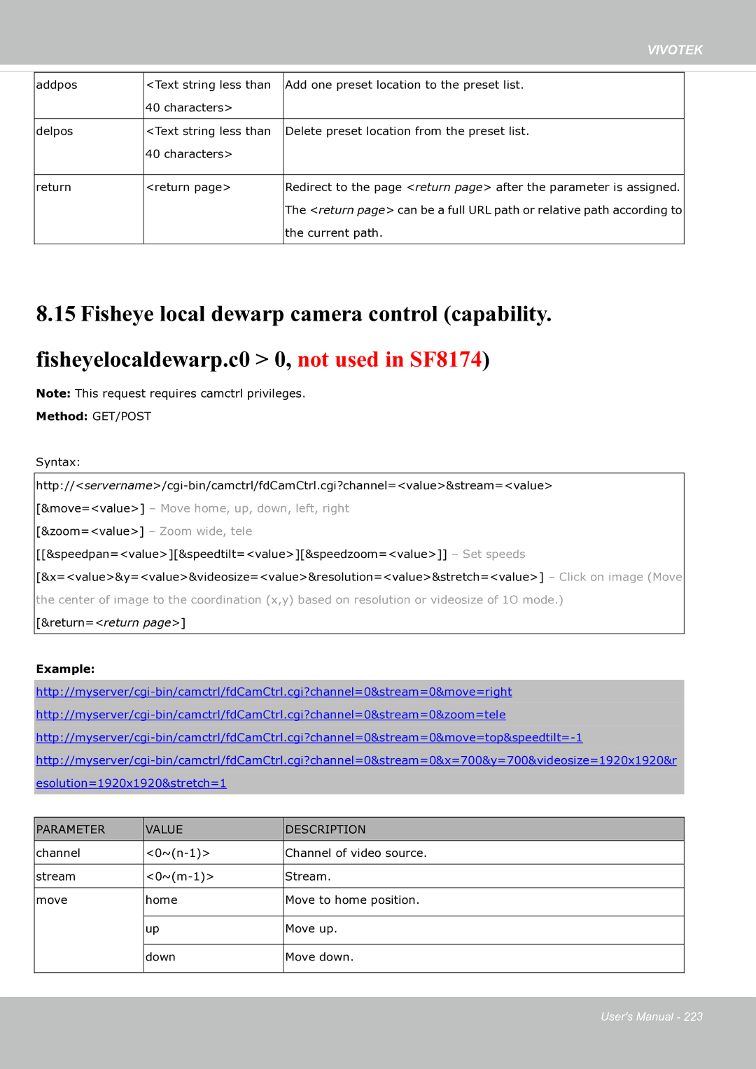 Vivotek SF8174 user manual Example 