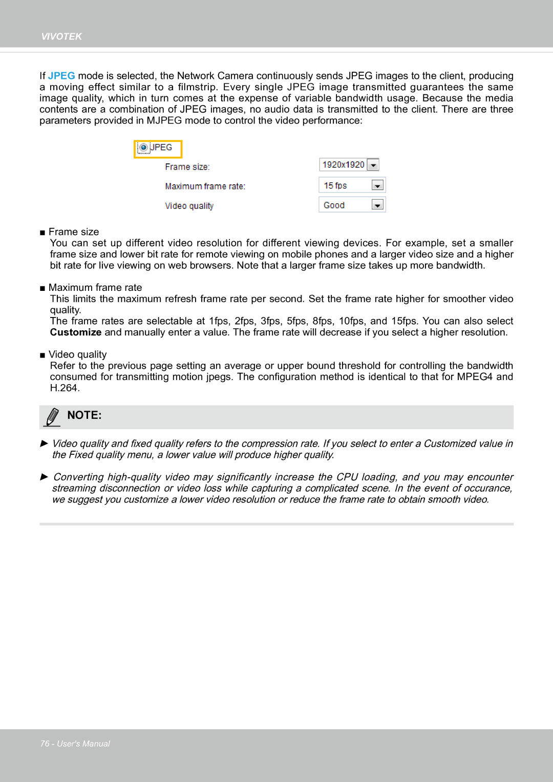 Vivotek SF8174 user manual Vivotek 