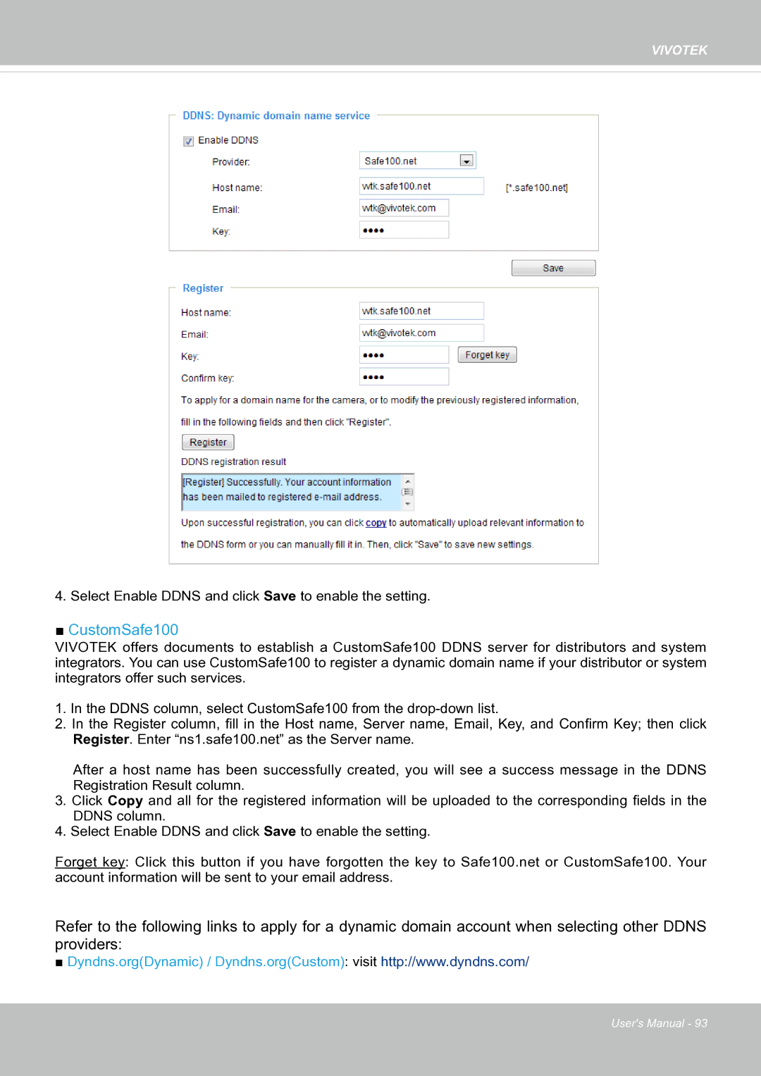 Vivotek SF8174 user manual CustomSafe100 